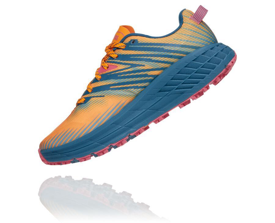 Trail Shoes Womens - Hoka One One Speedgoat 4 - Blue - IJYFXHM-59